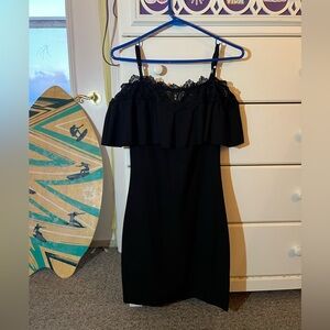 by & by Black Lace Detail Dress